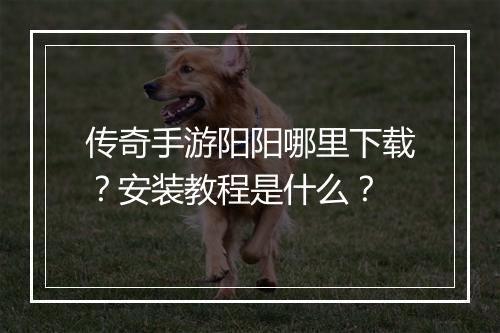 传奇手游阳阳哪里下载？安装教程是什么？