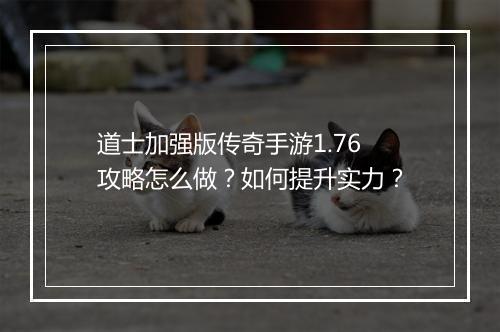 道士加强版传奇手游1.76攻略怎么做？如何提升实力？