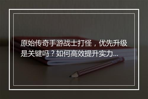 原始传奇手游战士打怪，优先升级是关键吗？如何高效提升实力？