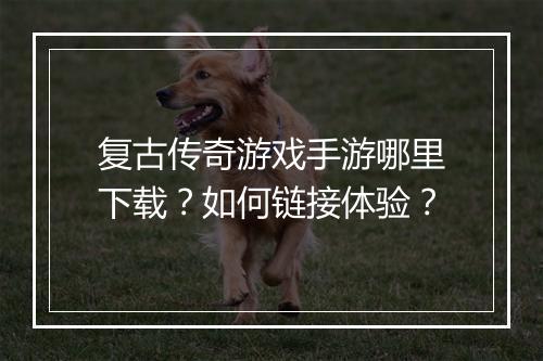 复古传奇游戏手游哪里下载？如何链接体验？