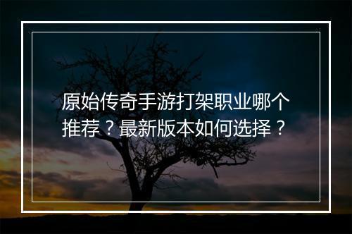 原始传奇手游打架职业哪个推荐？最新版本如何选择？