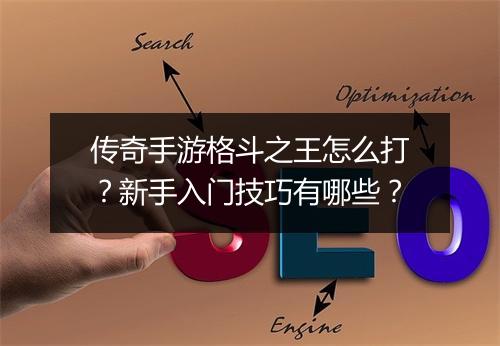 传奇手游格斗之王怎么打？新手入门技巧有哪些？