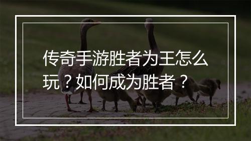 传奇手游胜者为王怎么玩？如何成为胜者？