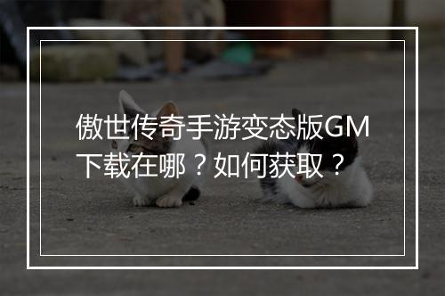 傲世传奇手游变态版GM下载在哪？如何获取？
