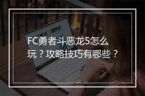 FC勇者斗恶龙5怎么玩？攻略技巧有哪些？