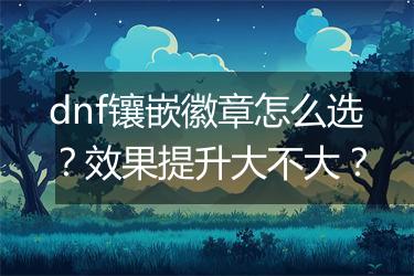 dnf镶嵌徽章怎么选？效果提升大不大？