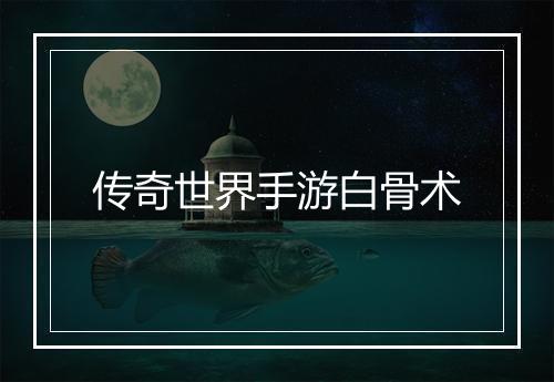 传奇世界手游白骨术
