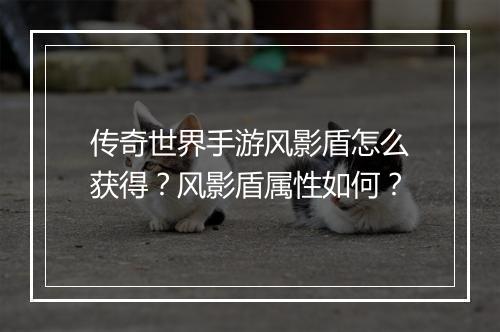 传奇世界手游风影盾怎么获得？风影盾属性如何？