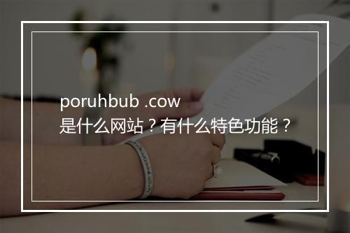 poruhbub .cow 是什么网站？有什么特色功能？