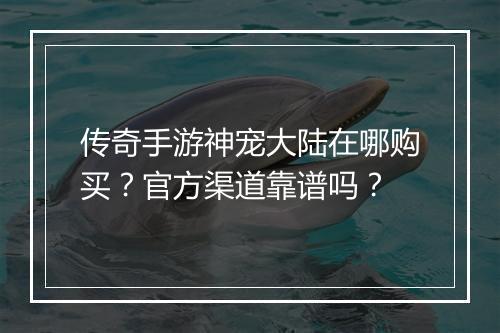 传奇手游神宠大陆在哪购买？官方渠道靠谱吗？