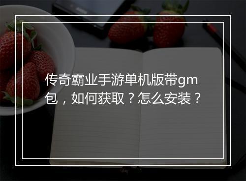 传奇霸业手游单机版带gm包，如何获取？怎么安装？