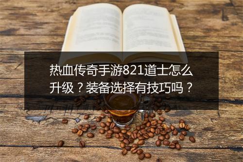 热血传奇手游821道士怎么升级？装备选择有技巧吗？