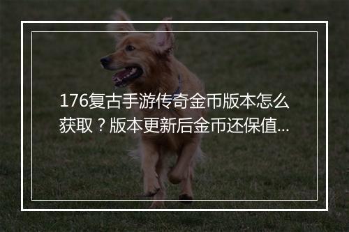176复古手游传奇金币版本怎么获取？版本更新后金币还保值吗？