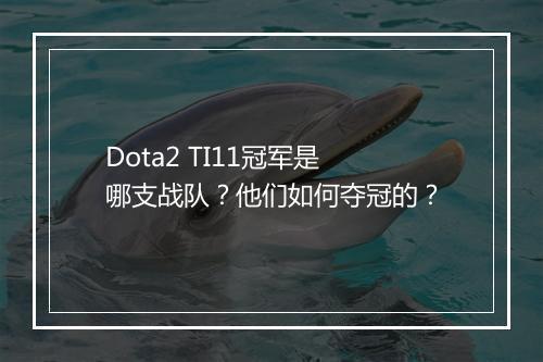Dota2 TI11冠军是哪支战队？他们如何夺冠的？