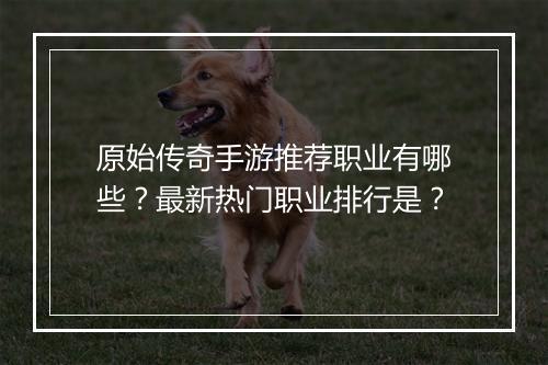 原始传奇手游推荐职业有哪些？最新热门职业排行是？
