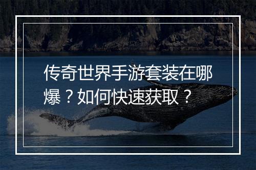 传奇世界手游套装在哪爆？如何快速获取？