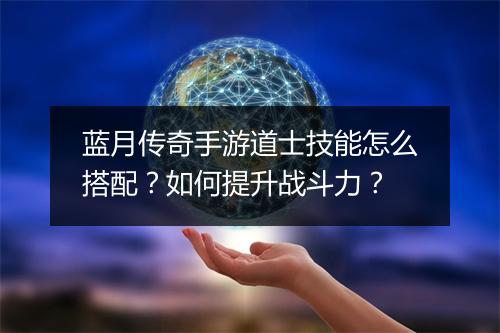 蓝月传奇手游道士技能怎么搭配？如何提升战斗力？