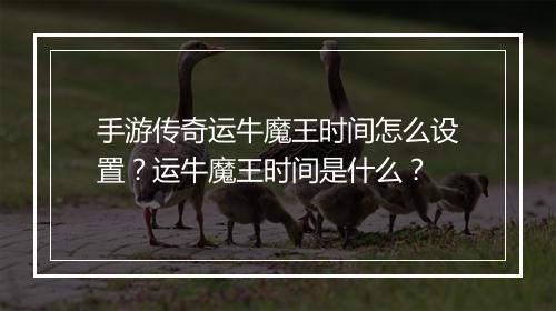 手游传奇运牛魔王时间怎么设置？运牛魔王时间是什么？