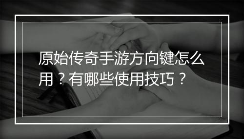原始传奇手游方向键怎么用？有哪些使用技巧？