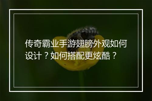 传奇霸业手游翅膀外观如何设计？如何搭配更炫酷？