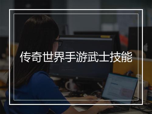 传奇世界手游武士技能