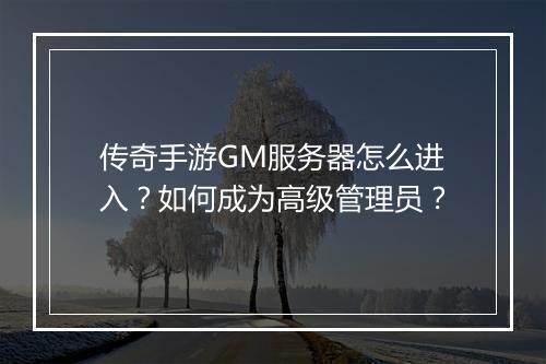 传奇手游GM服务器怎么进入？如何成为高级管理员？