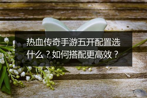 热血传奇手游五开配置选什么？如何搭配更高效？