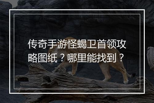 传奇手游怪蝎卫首领攻略图纸？哪里能找到？