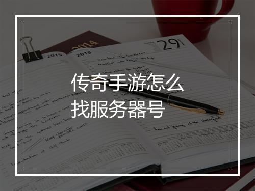 传奇手游怎么找服务器号