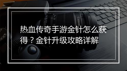 热血传奇手游金针怎么获得？金针升级攻略详解