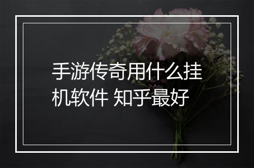 手游传奇用什么挂机软件 知乎最好