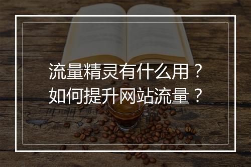 流量精灵有什么用？如何提升网站流量？