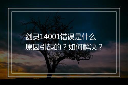 剑灵14001错误是什么原因引起的？如何解决？
