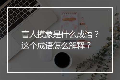 盲人摸象是什么成语？这个成语怎么解释？
