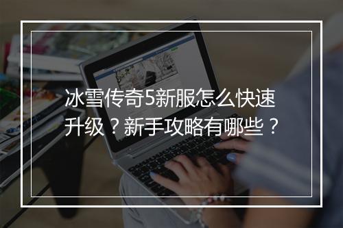冰雪传奇5新服怎么快速升级？新手攻略有哪些？