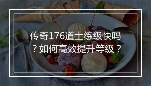 传奇176道士练级快吗？如何高效提升等级？