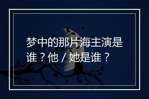 梦中的那片海主演是谁？他／她是谁？