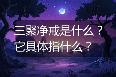 三聚净戒是什么？它具体指什么？