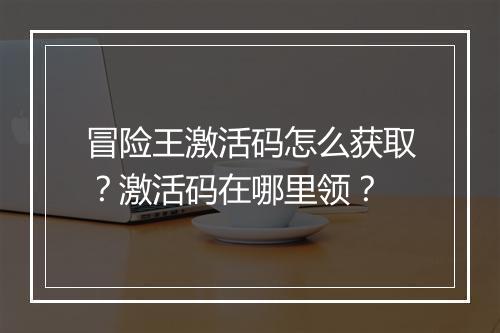 冒险王激活码怎么获取？激活码在哪里领？