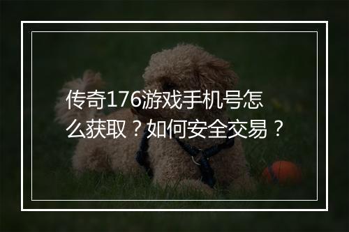 传奇176游戏手机号怎么获取？如何安全交易？