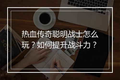 热血传奇聪明战士怎么玩？如何提升战斗力？