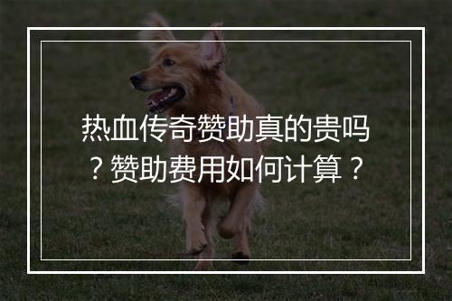 热血传奇赞助真的贵吗？赞助费用如何计算？