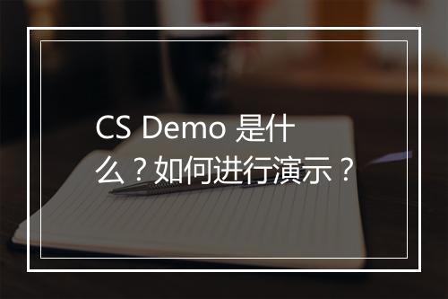 CS Demo 是什么？如何进行演示？
