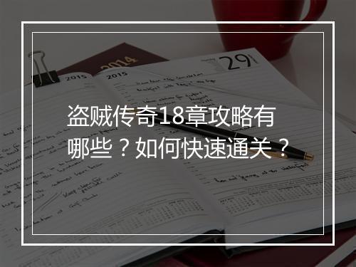 盗贼传奇18章攻略有哪些？如何快速通关？