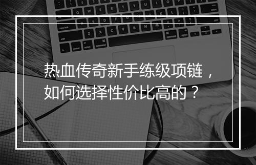 热血传奇新手练级项链，如何选择性价比高的？