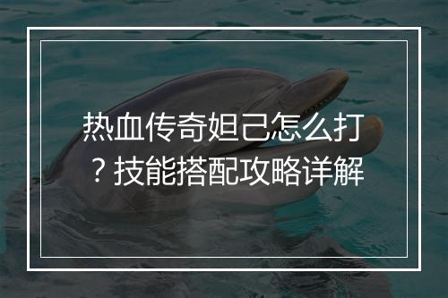热血传奇妲己怎么打？技能搭配攻略详解