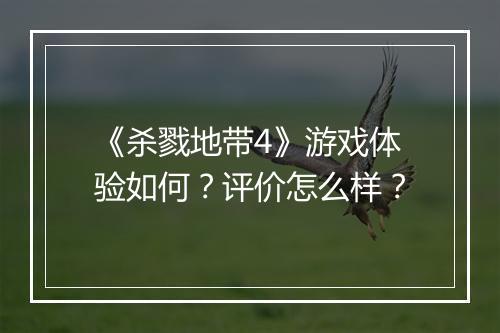 《杀戮地带4》游戏体验如何？评价怎么样？