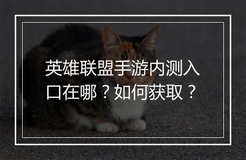 英雄联盟手游内测入口在哪？如何获取？