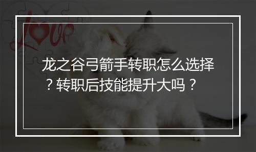 龙之谷弓箭手转职怎么选择？转职后技能提升大吗？