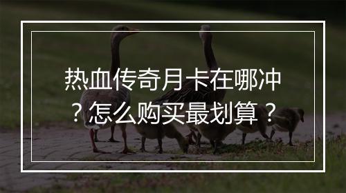 热血传奇月卡在哪冲？怎么购买最划算？